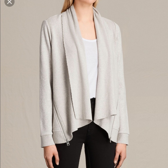 All Saints Lucia Sweat Pale Grey Mark 